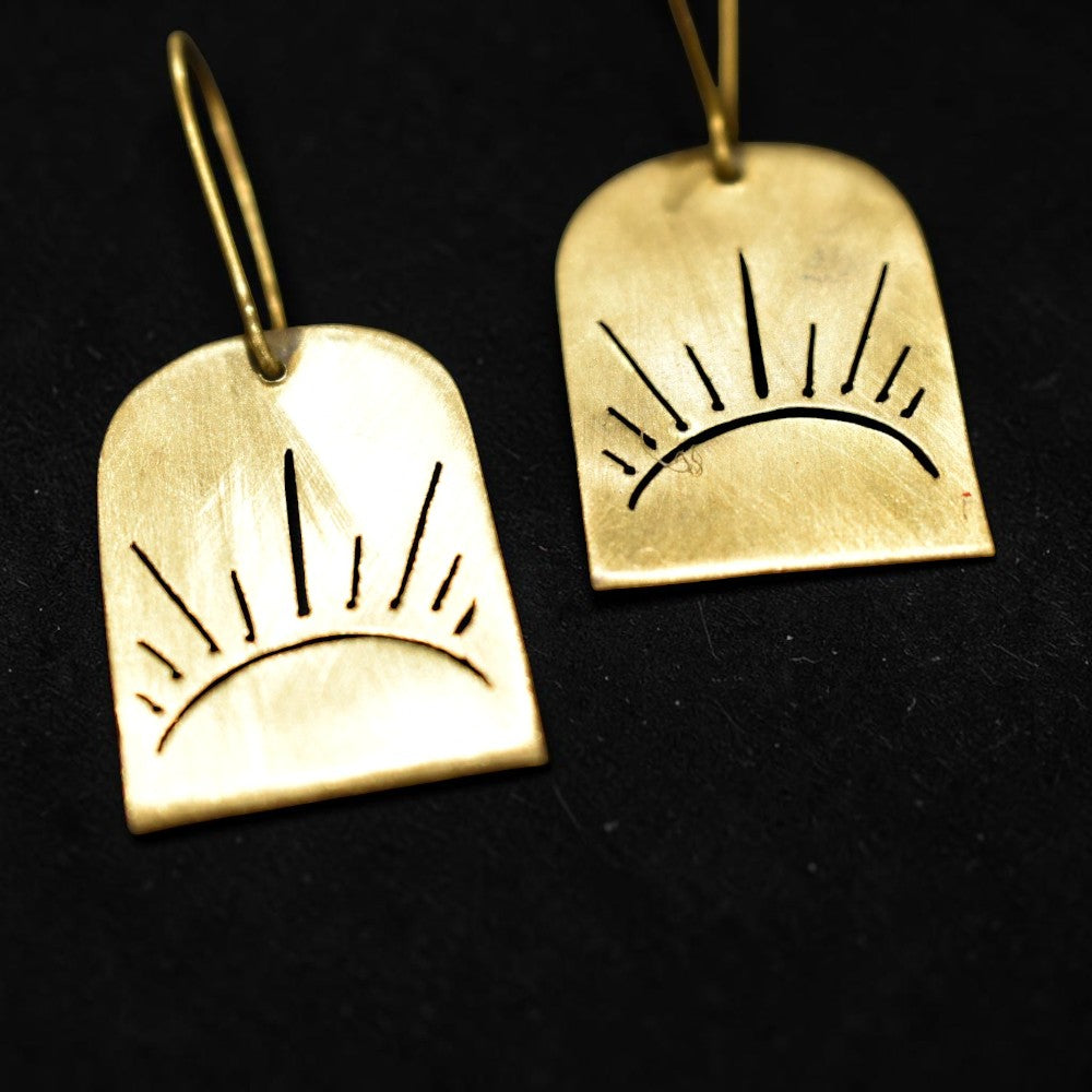 Kirti - Sunray Brass Sheet Ear Studs