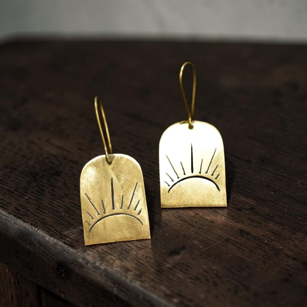 Kirti - Sunray Brass Sheet Ear Studs