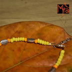Yellow & Orange Beaded Charm Anklet