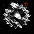 Sun Pattern Oxidised Cocktail Ring