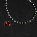 Silver Charms Anklet with Black Beads