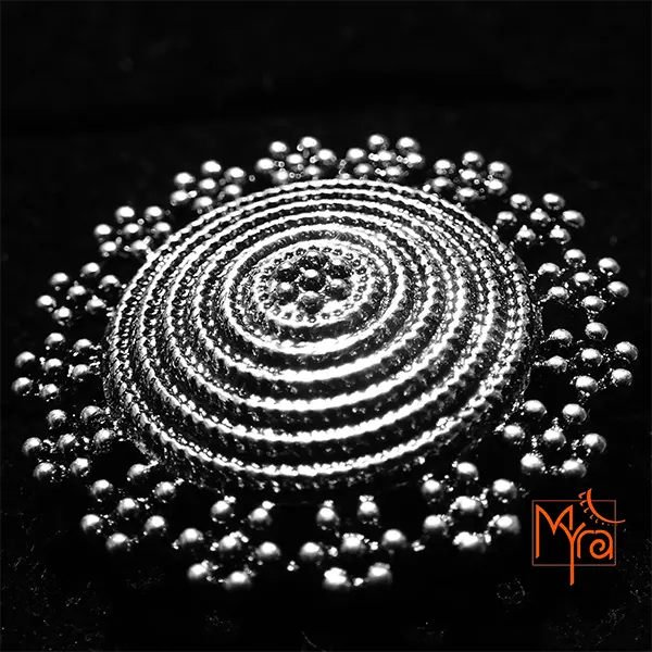 Concentric Circle Patterned Cocktail Ring