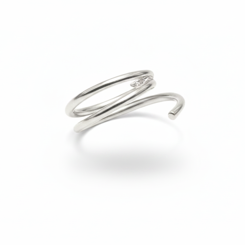 Twin Orbit Silver Nose Ring – 92.5 Sterling Silver (silver color)