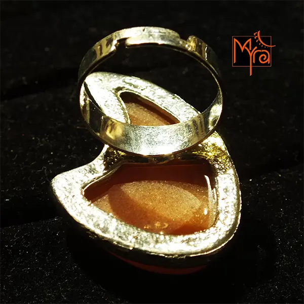 Palette Pattern Peach Stone Ring