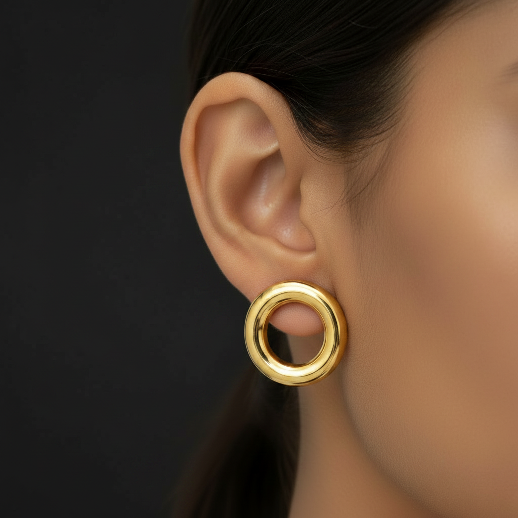Purnima | Round Brass Earrings