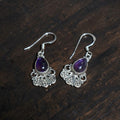 Silver Amethyst Drop Earrings