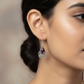Silver Amethyst Drop Earrings