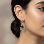 Silver Amethyst Drop Earrings