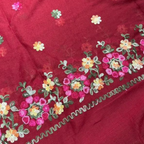 Hand Embroidered Maroon Stole