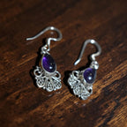 Silver Amethyst Drop Earrings