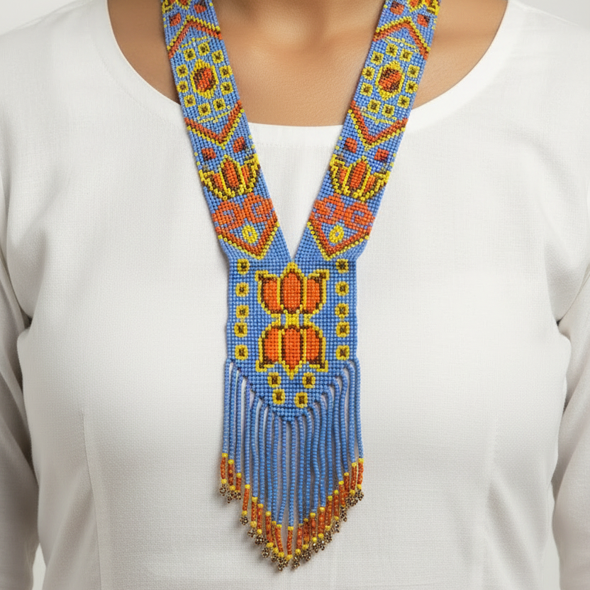 African Weave Necklace : Lotus