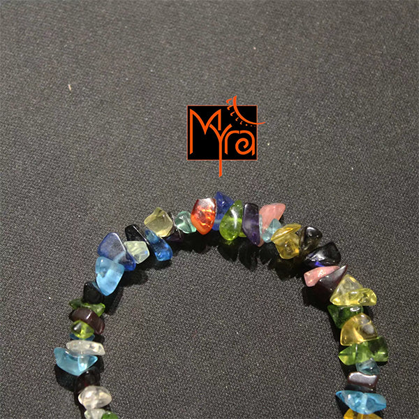 Translucent Multicolor Uncut Stone Bracelet