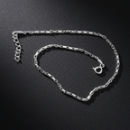 Double Weave Silver Chain Anklet – Minimalist 925 Sterling Silver Payal