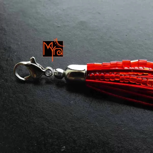 Bunch of Assorted Beaded Bracelet : Red