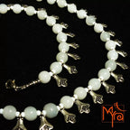 Tulip Charm White Beaded Necklace