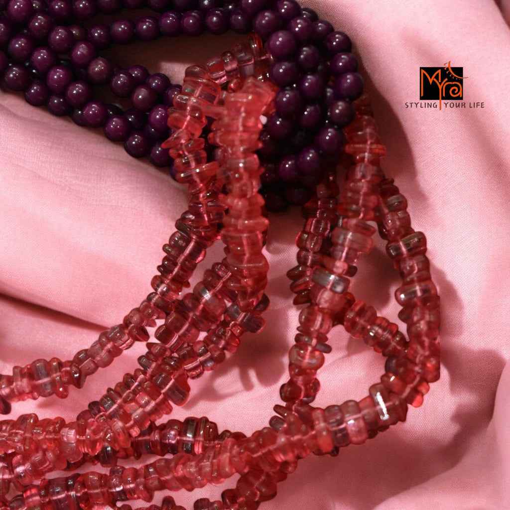 Crimson Charm: Maroonish Red Bead Necklace