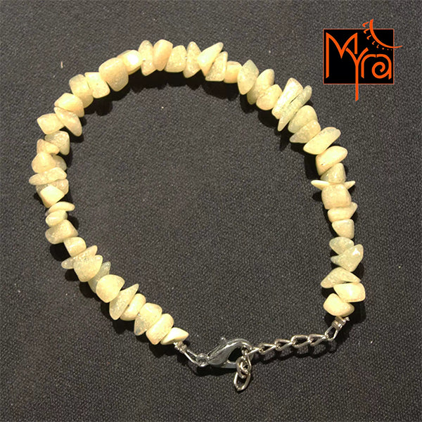 Off White Uncut Stone Bracelet