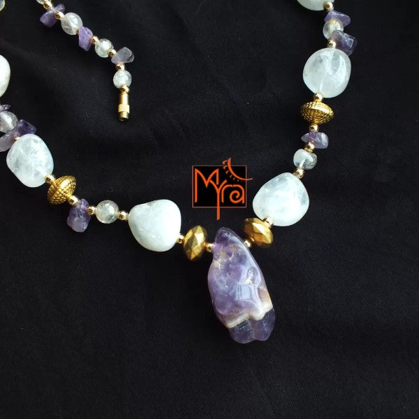 Amethyst Stone (copy) Golden Metal Necklace