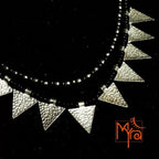Triangle Charm Two Layer Necklace : Black