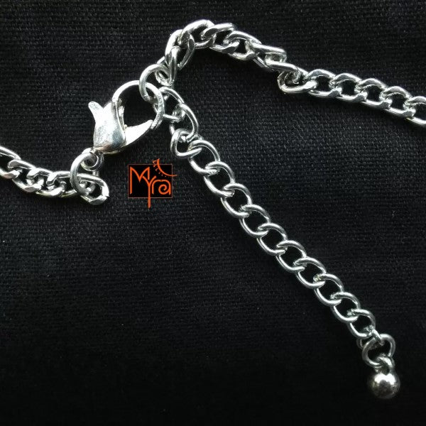 Six Layer Beaded Necklace with Hanging Charms : Red