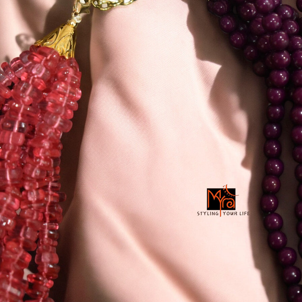 Crimson Charm: Maroonish Red Bead Necklace