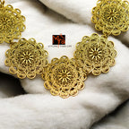 Floral Metal Choker Set : Golden