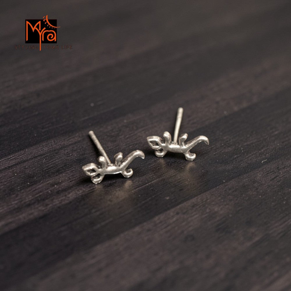 Silver Reptile Stud Earrings