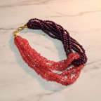 Crimson Charm: Maroonish Red Bead Necklace