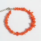 Bright Orange Uncut Stone Bracelet