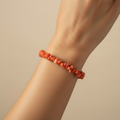 Bright Orange Uncut Stone Bracelet
