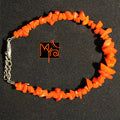 Bright Orange Uncut Stone Bracelet