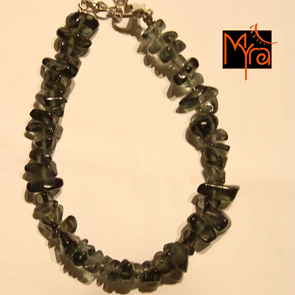 Translucent Black Uncut Stone Bracelet