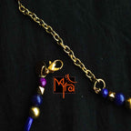 Purple & Green Stone Beaded Layered Necklace