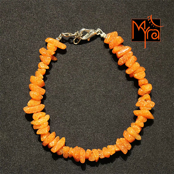 Light Orange Uncut Stone Bracelet