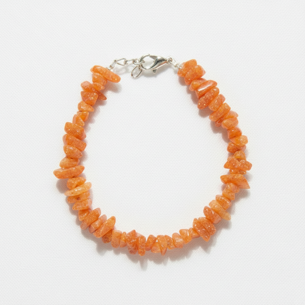 Light Orange Uncut Stone Bracelet