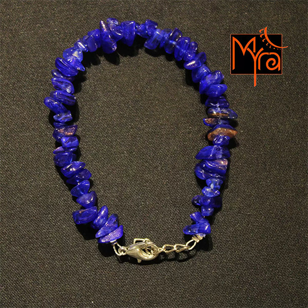 Navy Blue Uncut Stone Bracelet