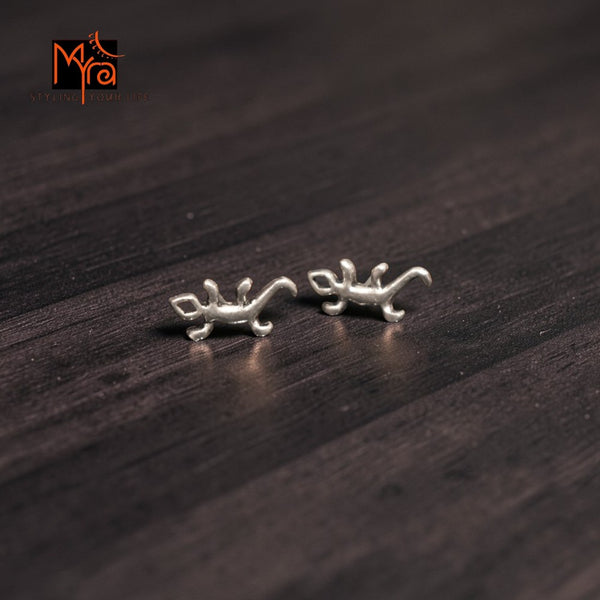 Silver Reptile Stud Earrings