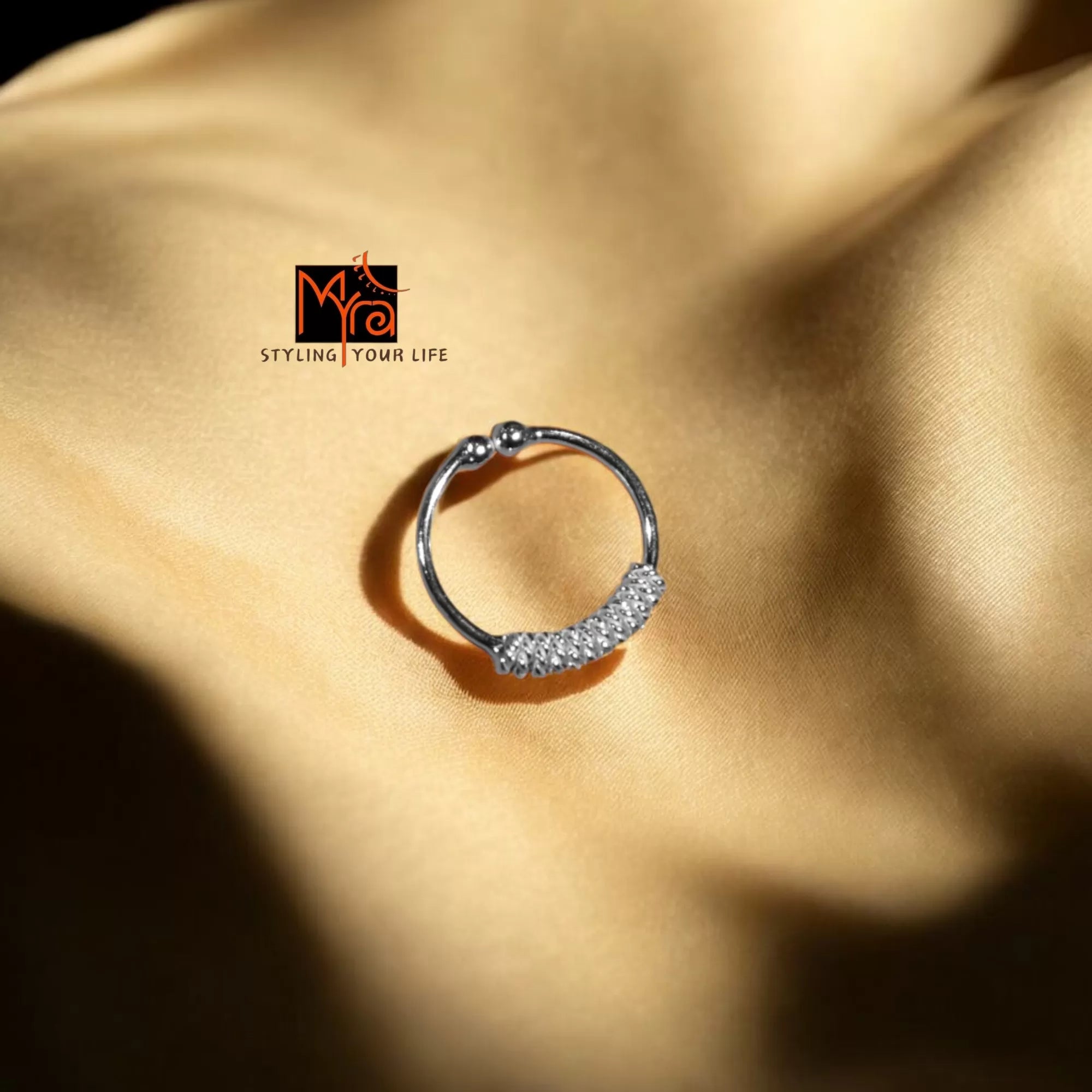 Rope Bloom Clip-On Septum Ring 92.5 sterling silver no piercing MYRA