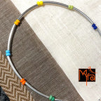 Silver Pipe & Multicolor Beaded Anklet