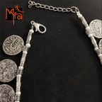 Metal Guinea and White Beaded Anklet
