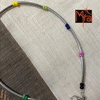 Silver Pipe & Multicolor Beaded Anklet