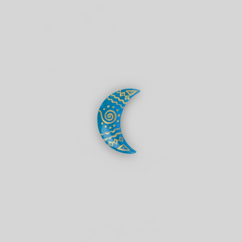 Neel Chand | Blue Half Moon Brooch