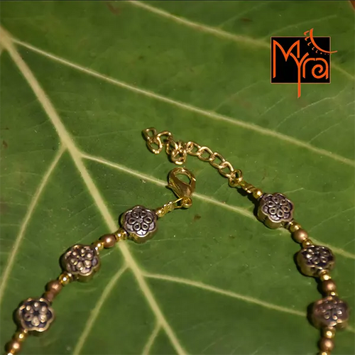 Abstract Golden Charm Anklet
