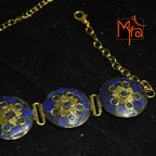 Round Pattern Tibetan Stone Choker : Blue
