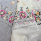 Hand Embroidered White Stole