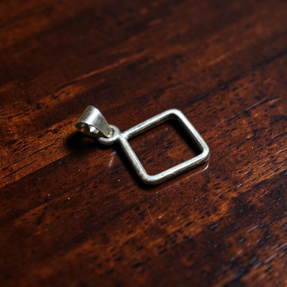 Handcrafted pure silver rhombus pendant online India MYRA