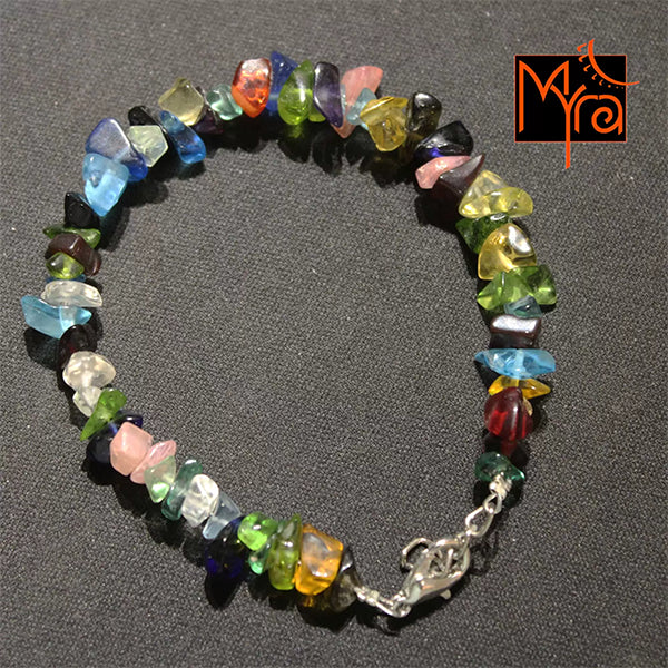 Translucent Multicolor Uncut Stone Bracelet