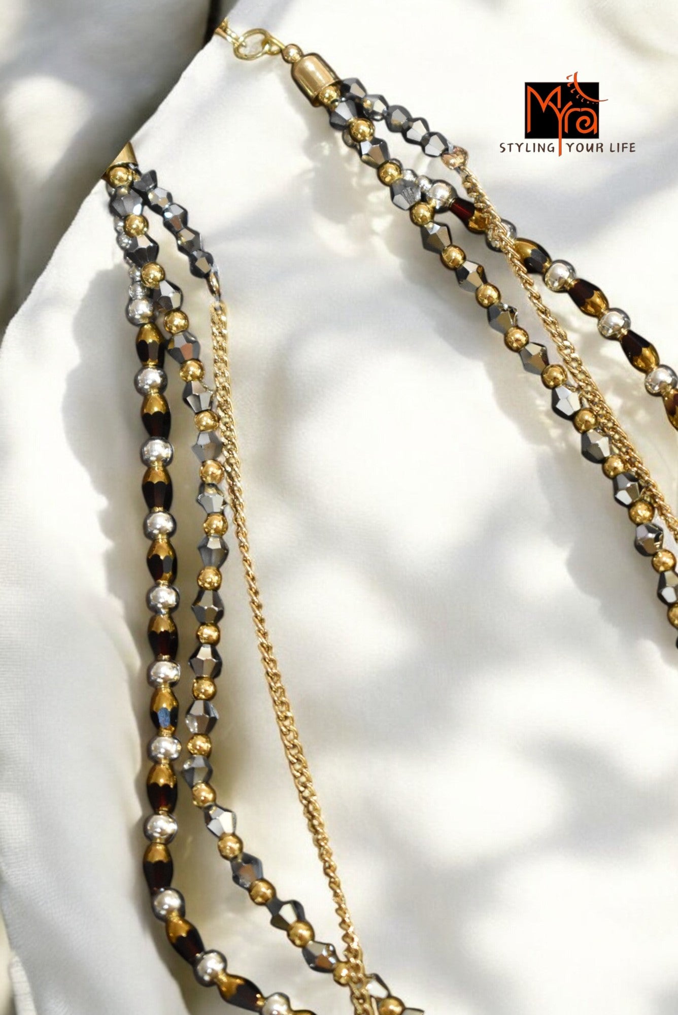 Golden Bead Chain Necklace – German Silver Layered Necklace