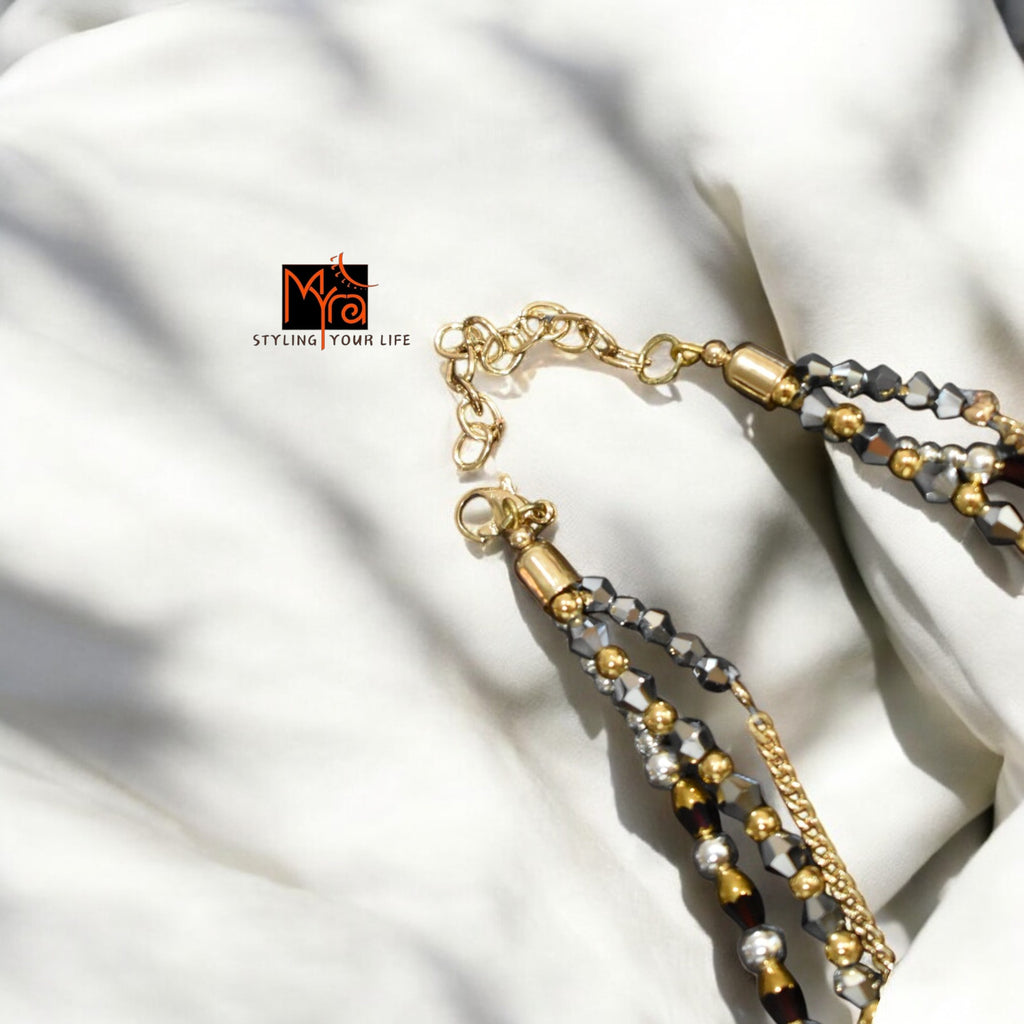 Golden Bead Chain Necklace – German Silver Layered Necklace