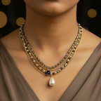 Golden Bead Chain Necklace – German Silver Layered Necklace